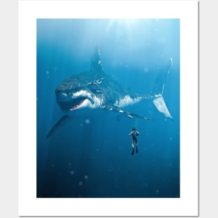 Diving with the Megalodon Posters and Art